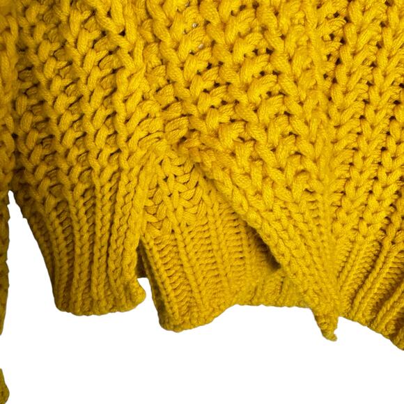 KUT from the Kloth Women’s Neon Yellow Crocheted Sweater 90s Boho Style Large - Picture 7 of 8